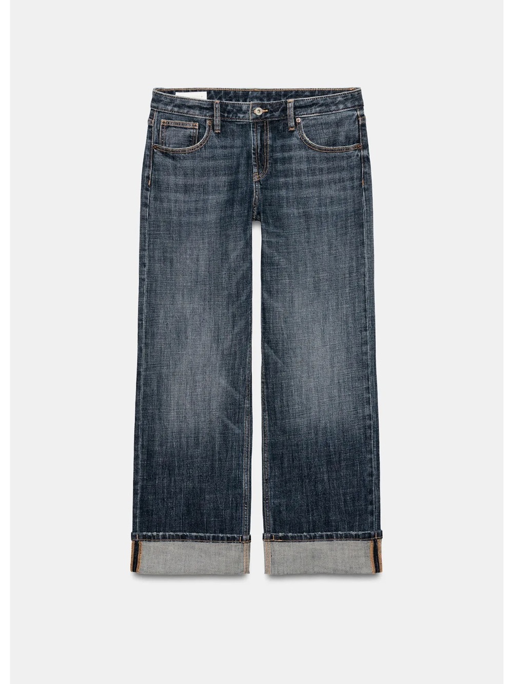 NWT Zara Low Rise Folded Jeans US SZ 4